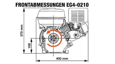 gasoline engine EG4-200cc-5.10 kW-3,600 RPM-H-KW19.05(3/4")x61.7(Q1)-manual start