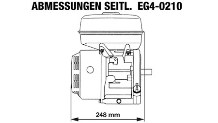 gasoline engine EG4-200cc-5.10 kW-3,600 RPM-H-KW19.05(3/4")x61.7(Q1)-manual start