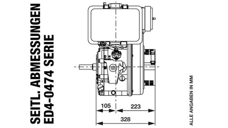 Dieselmotor 474cc-8.0kW-3.600 U/min-E-KW25x88-elektrischer Start