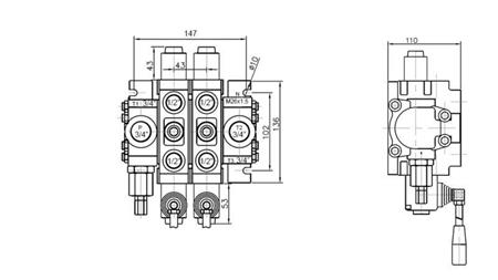 HYDRAULIC VALVE 2xPC70