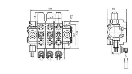 HYDRAULISK VENTIL 3xPC70