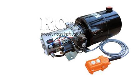 MINI AGGREGATO IDRAULICO 12V DC - 1.6kW = 2.1cc - 8 lit - assemblaggio unidirezionale (metallo)