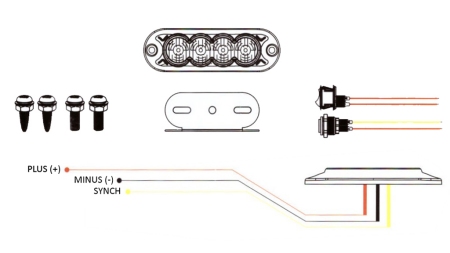 LED STROBE LIGHT 12/24V