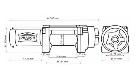 12 V ELEKTRISK WINCH DWH 3500 HD - 1588 kg - SYNTHETISK REB