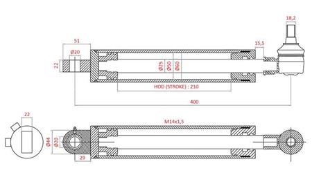HYDRAULISK STYRINGSCYLINDER FIAT-NEW HOLLAND OEM-5113093, 5113130, 5113131, 5123968, 5125260, 5140