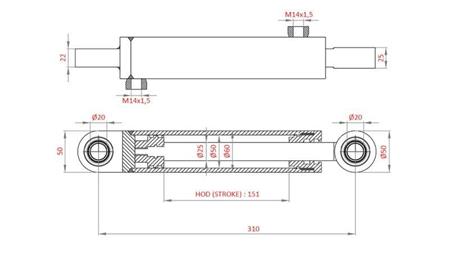 HYDRAULISK STYRNINGSCYLINDER FIAT-NEW HOLLAND OEM-5189995