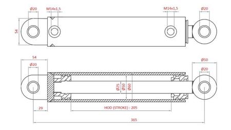 HYDRAULIC STEERING CYLINDER FIAT-NEW HOLLAND OEM-87302890