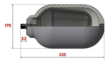 HYDRAULIC ACCUMULATOR 3.8 LIT - BSP1/2
