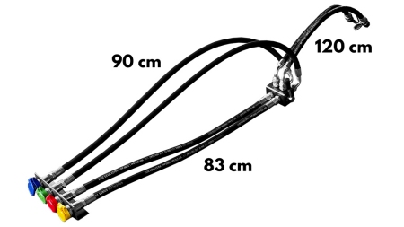 VÁLVULA DE DISTRIBUCIÓN MANUAL CON MANGUERAS PARA SALIDA DE VOLQUETE DE TRACTOR DF-6/2 60LIT/MIN