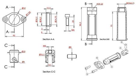 BRACKET AL. FOR CABLE FOR VALVE P80