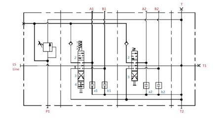 ZAWÓR KONTROLNY HYDRAULICZNY 2xP90 L/min Z CZUJNIKIEM OBLOADU