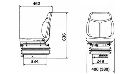 ASIENTO DE TRACTOR SUSPENSIÓN DE AIRE TELA