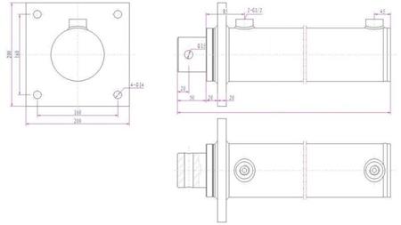 HYDRAULIC CYLINDER FOR WOOD SPLITTER WITH MOUNTING PLATE 100/60-1050
