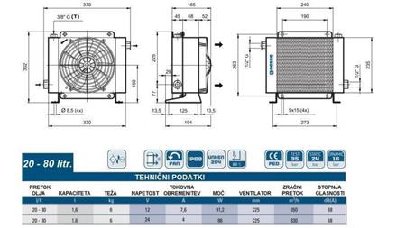 CHŁODNICA OLEJU DC 24V HY01604 20-80 LIT