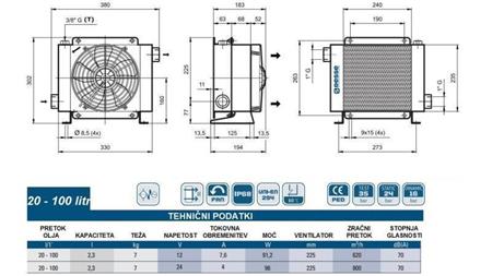 CHŁODNICA OLEJU DC 24V HY01804 20-100 LIT