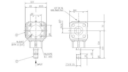 ENGRENAGE D'ANGLE TB-19J 1.46:1 (23HP-16.9kW)