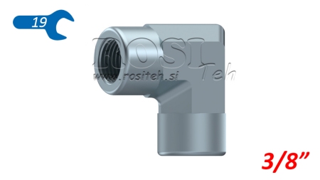HYDRAULIC ELBOW 90° SHORT FEMALE-FEMALE 3/8