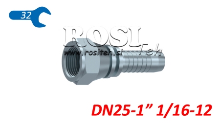 HYDRAULIC FITTING DKJ JIC74° FEMALE DN25-1 1/16-12