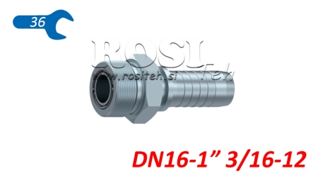 HYDRAULIC FITTING AGORFS MALE DN16-1 3/16-12
