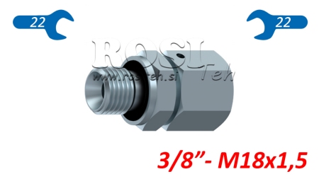 HYDRAULIC DOUBLE SCREW JACK WITH SCREW-IN FITTING AOVR ED BSP3/8 - M18X1,5