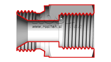HYDRAULIC ADAPTER MALE-FEMALE 3/8