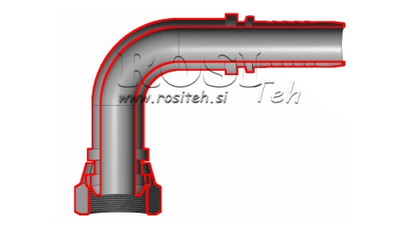 HIDRAVLIČNI PRIKLJUČEK BSP ŽENSKI KOLENO 90° DN16-M26x1,5
