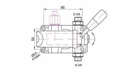 HAND PUMP 12CC -DD- DOUBLE DIRECTION - dimensions