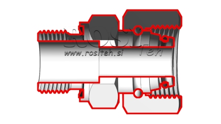 HYDRAULIC DOUBLE SCREW JACK WITH SCREW-IN FITTING AOVR ED BSP3/8" - M18X1,5