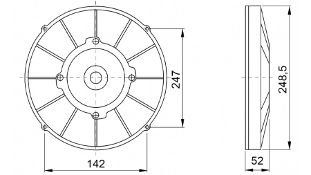 VENTILATEUR AXIAL 255MM ASPIRANT 24V