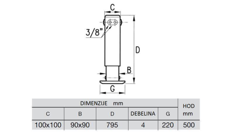 NOGI HYDRAULICZNE DWUKIERUNKOWE 3.8 TONY 500mm