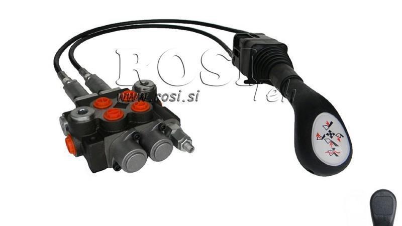 JOYSTICK SIN BOTÓN CON POLEA 1 m Y VÁLVULA HIDRÁULICA 2xP40 l.